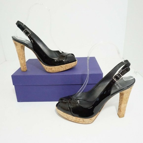 Stuart Weitzman Exsling Slingback Heels Sandals 7 - Picture 3 of 8